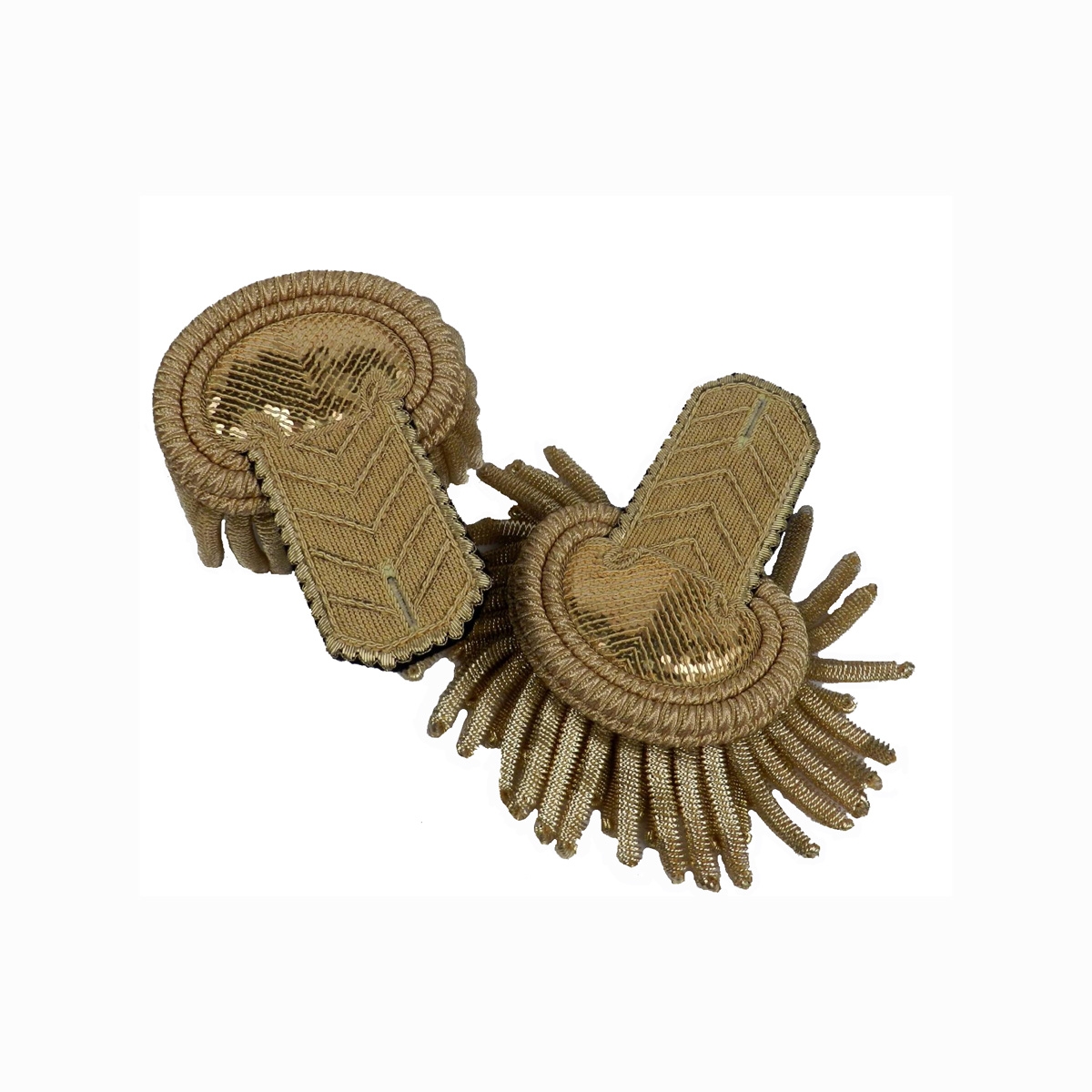 Dragoon senior epaulettes shiny gold color customized military Uniform Accouterments suppliers